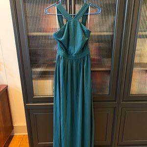 Lulus dark green gown.